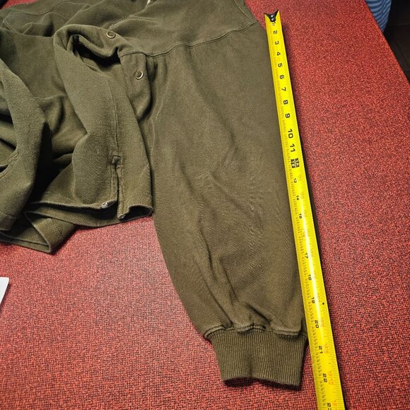 VTG 90s Karl Kani Olive Rugby Pullover Shirt L Embroidered Logo Contrast Collar - Picture 8 of 11